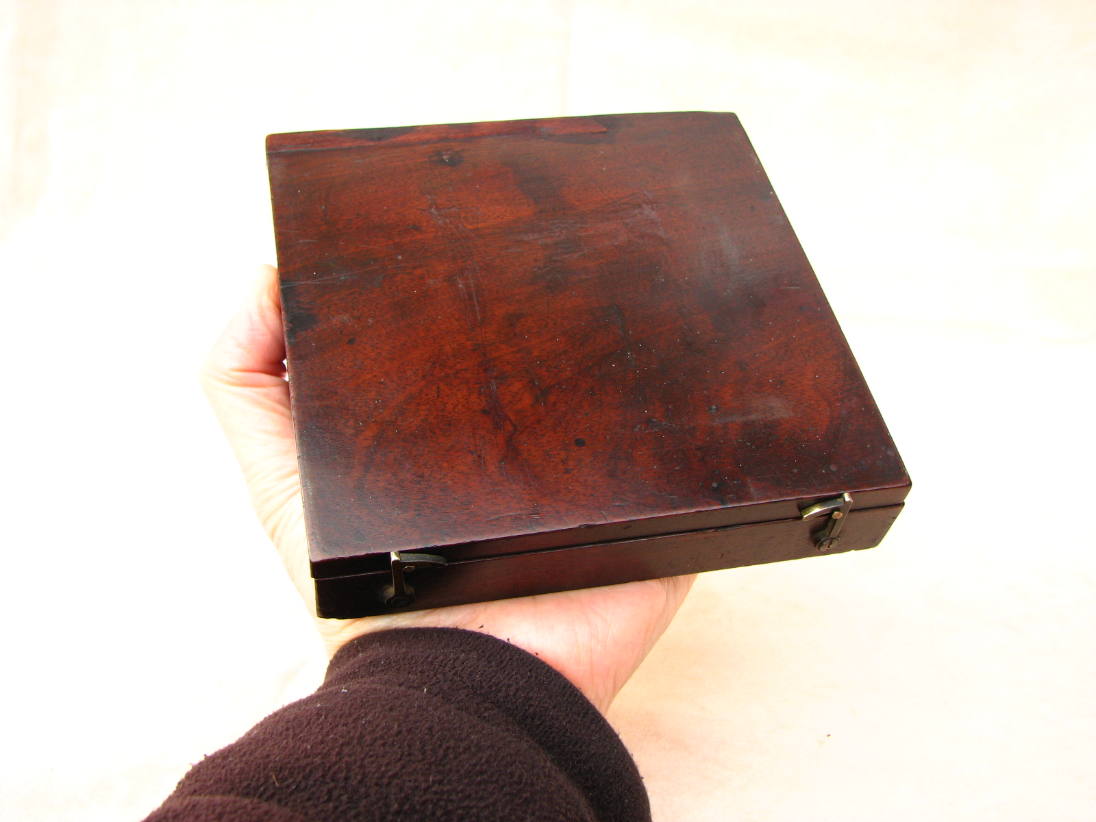 Large 19th century Dollond mahogany cased surveyors compass